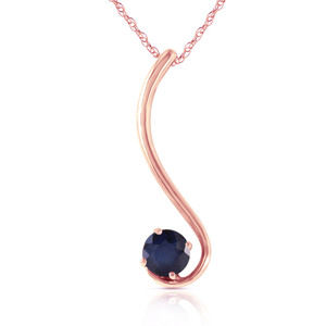 14K. SOLID GOLD NECKLACE WITH NATURAL SAPPHIRE (Rose Gold)